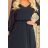 304-2 Chiffon midi dress with a neckline and frill - grün