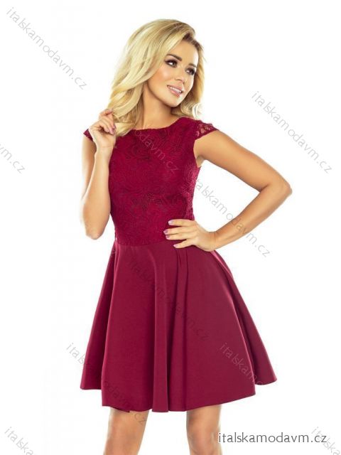 Dress MARTA with lace - Burgundy color 157-3
 NMC-157-3