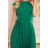 311-3 LILA Pleated dress with short sleeves - Green