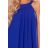 350-9 ALIZEE - šifónové šaty so zaväzovaním - modré