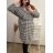 Šaty elegantní dlouhý rukáv dámské nadrozměr (XL/2XL/3XL ONE SIZE) ITALSKÁ MÓDA IMWQ22MARIA/DR 2XL/3XL červené velké kostky