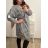 Šaty elegantní dlouhý rukáv dámské nadrozměr (XL/2XL/3XL ONE SIZE) ITALSKÁ MÓDA IMWQ22MARIA/DR 2XL/3XL červené velké kostky