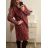 Šaty dlhý rukáv dámske nadrozmer (XL/2XL ONE SIZE) TALIANSKA MÓDA IMWQ22EMA/DR XL/2XL červená