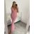 Šaty elegantné spoločenské carmen dlhé dámske (XS/S/M/L ONE SIZE) TALIANSKA MÓDA IM322063 ružová S/M