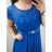 Šaty plesové elegantné spoločenské krátky rukáv dámske nadrozmer (L/XL/2XL ONE SIZE) TALIANSKA MÓDA IMM22693/DUR1 vínová