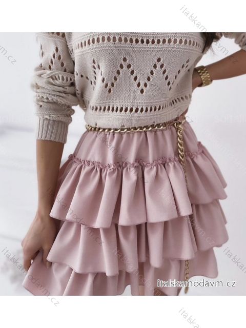 Sukňa krátka dámska (S / M ONE SIZE) TALIANSKÁ MÓDA IMWD211117 béžová S / M one size