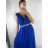 Šaty dlhé spoločenské elegantné plesové dámske (S/M ONE SIZE) TALIANSKA MÓDA IMM22Q52232/DUR smaragdová S/M/L