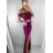 Šaty elegantní společenské carmen dlouhé dámské (XS/S/M/L ONE SIZE) ITALSKÁ MÓDA IM322063 purpurová