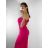 Šaty elegantní společenské carmen dlouhé dámské (XS/S/M/L ONE SIZE) ITALSKÁ MÓDA IM322063 purpurová