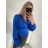 Body alá blúzka elegantný saténové  dlhý rukáv dámske (S/M ONE SIZE) TALIANSKA MÓDA IMM22FS32181/DU