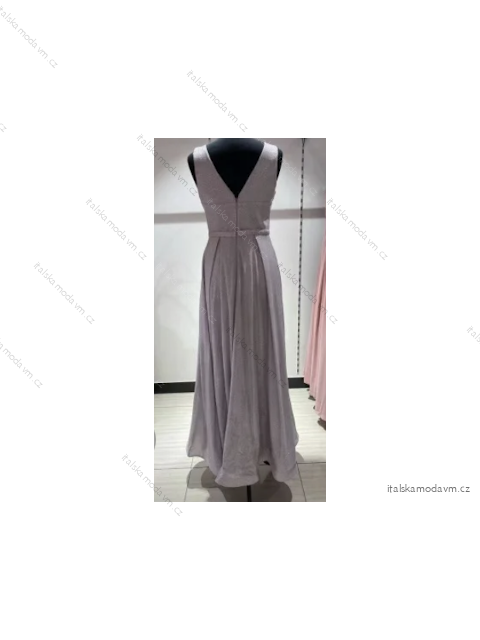 Šaty dlhé elegantné spoločenské na ramienka dámske (S/M ONE SIZE) TALIANSKA MÓDA FMPRP239286