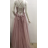 Šaty dlhé elegantné spoločenské na ramienka dámske (S/M ONE SIZE) TALIANSKA MÓDA FMPRP23DF8976
