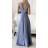 Šaty dlhé elegantné spoločenské na ramienka dámske (S/M ONE SIZE) TALIANSKA MÓDA FMPRP23R1395