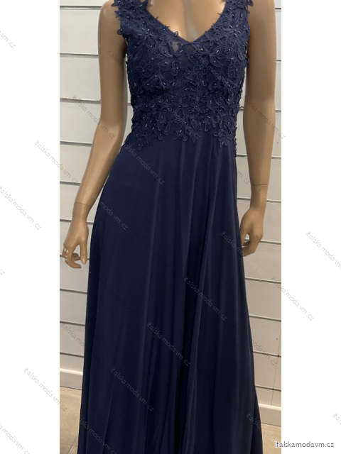 Šaty dlhé elegantné spoločenské na ramienka dámske (S/M ONE SIZE) TALIANSKA MÓDA FMPRP23JJ1693