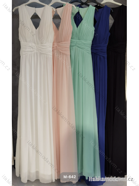 Šaty dlhé elegantné spoločenské bez rukávov dámske (S/M ONE SIZE) TALIANSKA MÓDA FMPRP23M-642