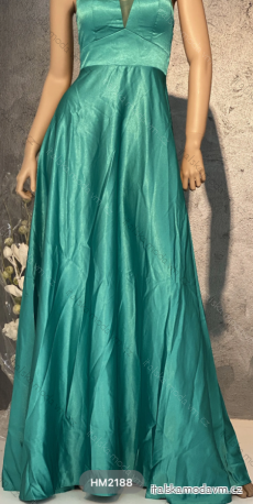 Šaty dlhé elegantné spoločenské na ramienka dámske (S/M ONE SIZE) TALIANSKA MÓDA FMPRP23HM2188