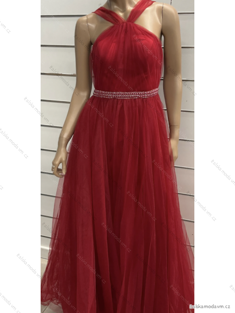 Šaty dlhé elegantné spoločenské bez rukávov dámske (S/M ONE SIZE) TALIANSKA MÓDA FMPRP23M-9220