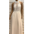 Šaty dlouhé elegantní společenské na ramínka dámské (S/M ONE SIZE) ITALSKÁ MÓDA FMPRP23DF8629