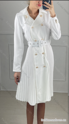Šaty elegantné kabátkové skladané dlhý rukáv dámske (S/M ONE SIZE) TALIANSKA MÓDA IMPBB23E90052