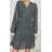 Šaty skládané dlouhý rukáv dámské (S/M ONE SIZE) ITALSKÁ MÓDA IMPBB23F10430