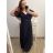 Šaty spoločenské elegantné šifónové krátky rukáv dámske nadrozmer (XL/2XL ONE SIZE) TALIANSKA MÓDA IMM22ZO9014/DU tmavě modrá