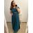 Šaty plesové elegantné spoločenské krátky rukáv dámske nadrozmer (L/XL/2XL ONE SIZE) TALIANSKA MÓDA IMM22693/DUR1 vínová