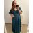 Šaty plesové dlouhé elegantní společenské krátký rukáv dámské nadrozměr (XL/2XL ONE SIZE) ITALSKÁ MÓDA IMM22PL80658/DU XL/2XL Černá
