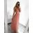 Šaty dlhé spoločenské elegantné plesové dámske (S/M ONE SIZE) TALIANSKA MÓDA IMM22Q52232/DUR smaragdová S/M/L
