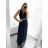 Šaty dlhé spoločenské elegantné plesové dámske (S/M ONE SIZE) TALIANSKA MÓDA IMM22Q52232/DUR smaragdová S/M/L