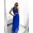 Šaty dlhé spoločenské elegantné plesové dámske (S/M ONE SIZE) TALIANSKA MÓDA IMM22Q52232/DUR smaragdová S/M/L