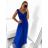 Šaty společenské dlouhé elegatní dámské (S/M ONE SIZE) ITALSKÁ MÓDA IM923MARINA/DU S/M tmavo modrá