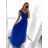 Šaty spoločenské dlhé elegantné dámske (S/M ONE SIZE) TALIANSKA MÓDA IM923MARINA
