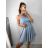 Šaty elegantní krátké bez rukávu společenské dámské (S/M ONE SIZE) ITALSKÁ MÓDA IMM22Q52233/ULsv. modrá