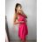 Šaty elegantní krátké bez rukávu společenské dámské (S/M ONE SIZE) ITALSKÁ MÓDA IMM22Q52233/UL stř. růžová