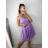 Šaty elegantní krátké bez rukávu společenské dámské (S/M ONE SIZE) ITALSKÁ MÓDA IMM22Q52233/ULfialová