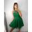 Šaty elegantní krátké bez rukávu společenské dámské (S/M ONE SIZE) ITALSKÁ MÓDA IMM22Q52233/ULzelená