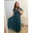 Šaty plesové elegantní společenské rukáv dámské nadrozměr (L/XL ONE SIZE) ITALSKÁ MÓDA IMM23FRANCESCA/DUR starorůžová