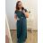 Šaty plesové elegantní společenské rukáv dámské nadrozměr (L/XL ONE SIZE) ITALSKÁ MÓDA IMM23FRANCESCA/DUR starorůžová