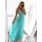 Šaty spoločenské elegantné na ramienka dlhé plesové dámske (S/M, M/L ONE SIZE) TALIANSKA MÓDA IMM229067L/DU