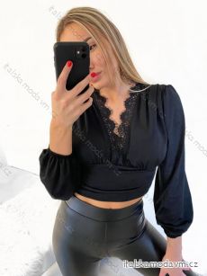 Top/blúzka dlhý rukáv dámske (S/M ONE SIZE) TALIANSKA MÓDA IMM23LS26879/DU