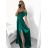 Šaty carmen dlouhé na ramínka elegantní saténové dámské (S/M ONE SIZE) ITALSKÁ MÓDA IMPBB22B22735/DR bílá