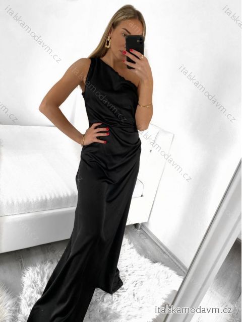 Šaty dlhé elegantné bez rukávov dámske (S/M ONE SIZE) TALIANSKA MÓDA IMPSH2299361/DU