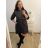Bunda s kapucňou  prodloužená dámske nadrozmer (M,L,XL,XXL) TALIANSKA MÓDA IM423JESSICA/DU béžová L
