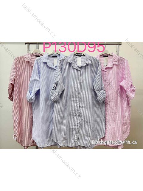 Košeľa dlhý rukáv dámska nadrozmer (2XL/3XL ONE SIZE) TALIANSKA MóDA IM423101