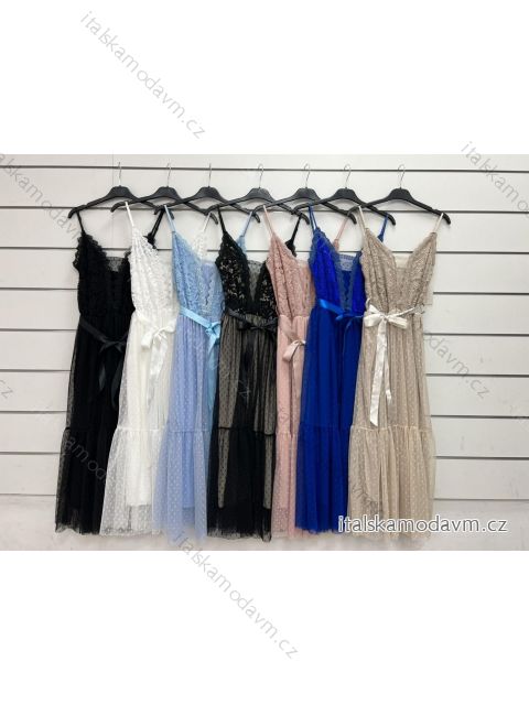 Šaty krajkové na ramienka dámske (S/M ONE SIZE) TALIANSKA MÓDA IMWY23069