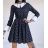 Šaty elegantné s golierom dlhý rukáv dámske (S/M ONE SIZE) TALIANSKA MÓDA IMPLP2324043095