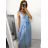 Šaty spoločenské plesové dlhé bez rukávu dámske (S/M ONE SIZE) TALIANSKA MÓDA IMM23FL4454/DU S/M biela