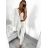 Súprava elegantné nohavice, sako a top dámska (S-L) TALIANSKA MÓDA IMPGM233790/DU biela L