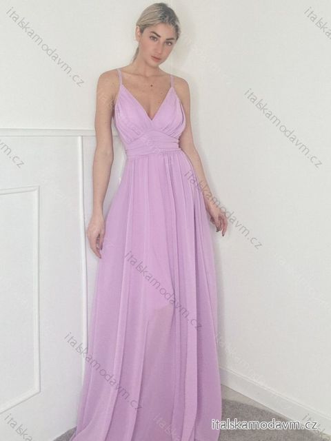 Šaty dlouhé elegantní společenské na ramínka dámské (S/M ONE SIZE) ITALSKÁ MÓDA IMPBB23A10996