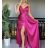 Šaty dlhé elegantné spoločenské na ramienka dámske (S/M ONE SIZE) TALIANSKA MÓDA IMPBB23B23376